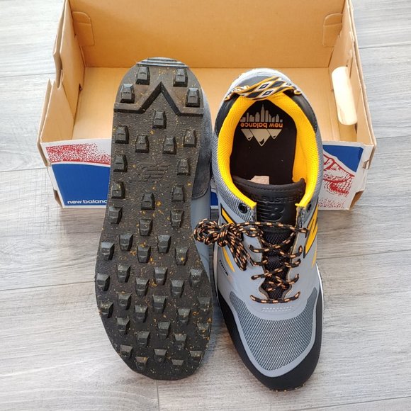 Brand New Men's New Balance Trailbuster Grey Chromatic Yellow Running Shoes 11.5 - Picture 4 of 12
